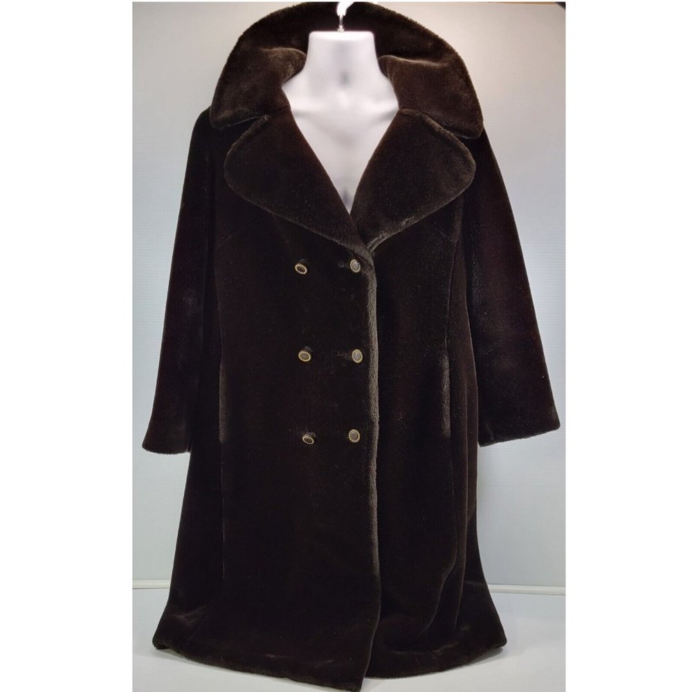 D) Vintage Mob Wife Era Beautation Lou Nierenberg Creation Women Brown Fur Coat